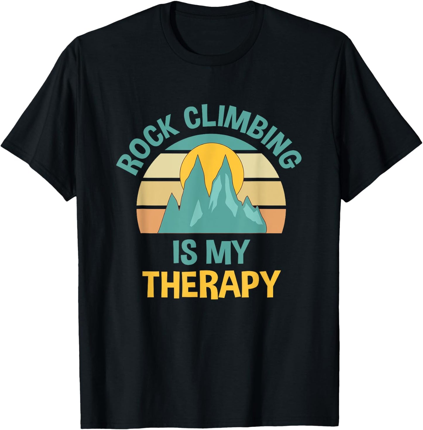 Rock Climbing as Therapy Funny Outdoor Hiking T-Shirt - T-Shirt | Black