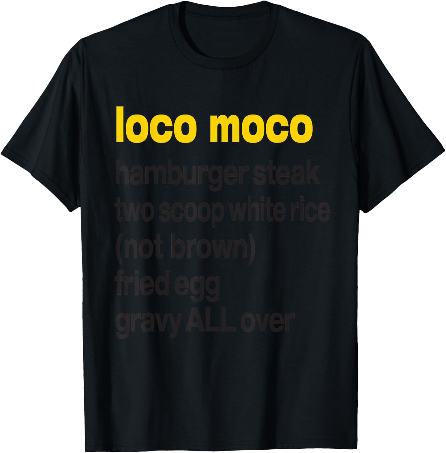 Anatomy of a Loco Moco Hawaii Plate Lunch T-Shirt - T-Shirt | Black