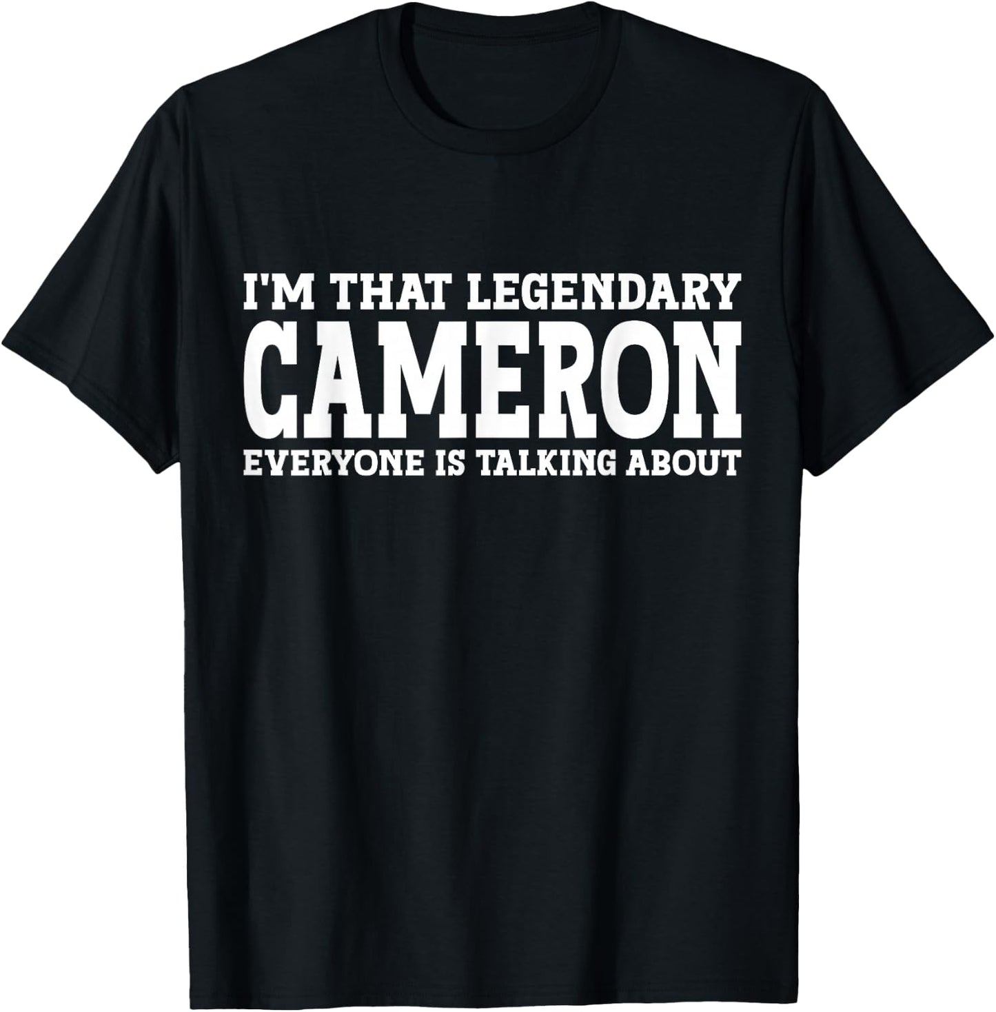 Cameron Personal Name Funny Camera T-Shirt - T-Shirt | Black
