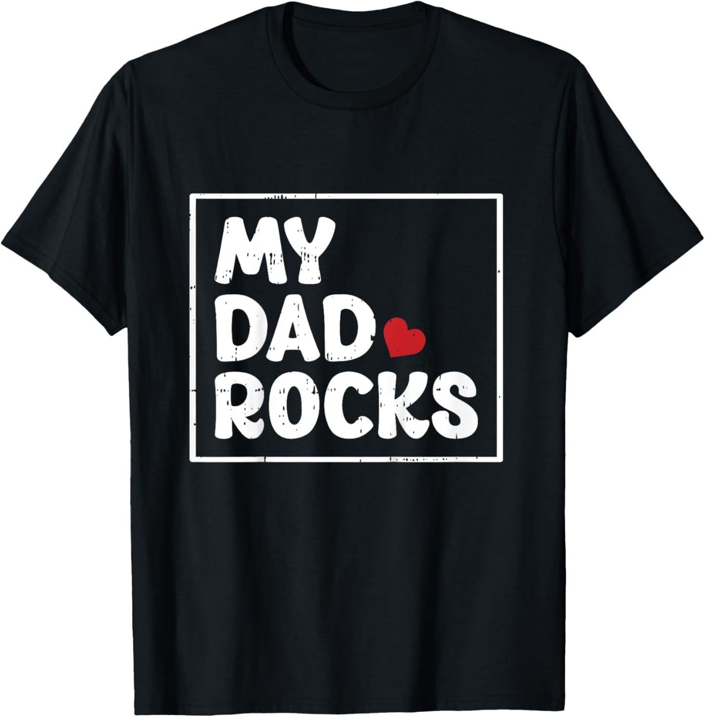 My Dad Rocks Fathers Day Cool Baby Boys Girls Kids Toddlers T-Shirt - T-Shirt | Black