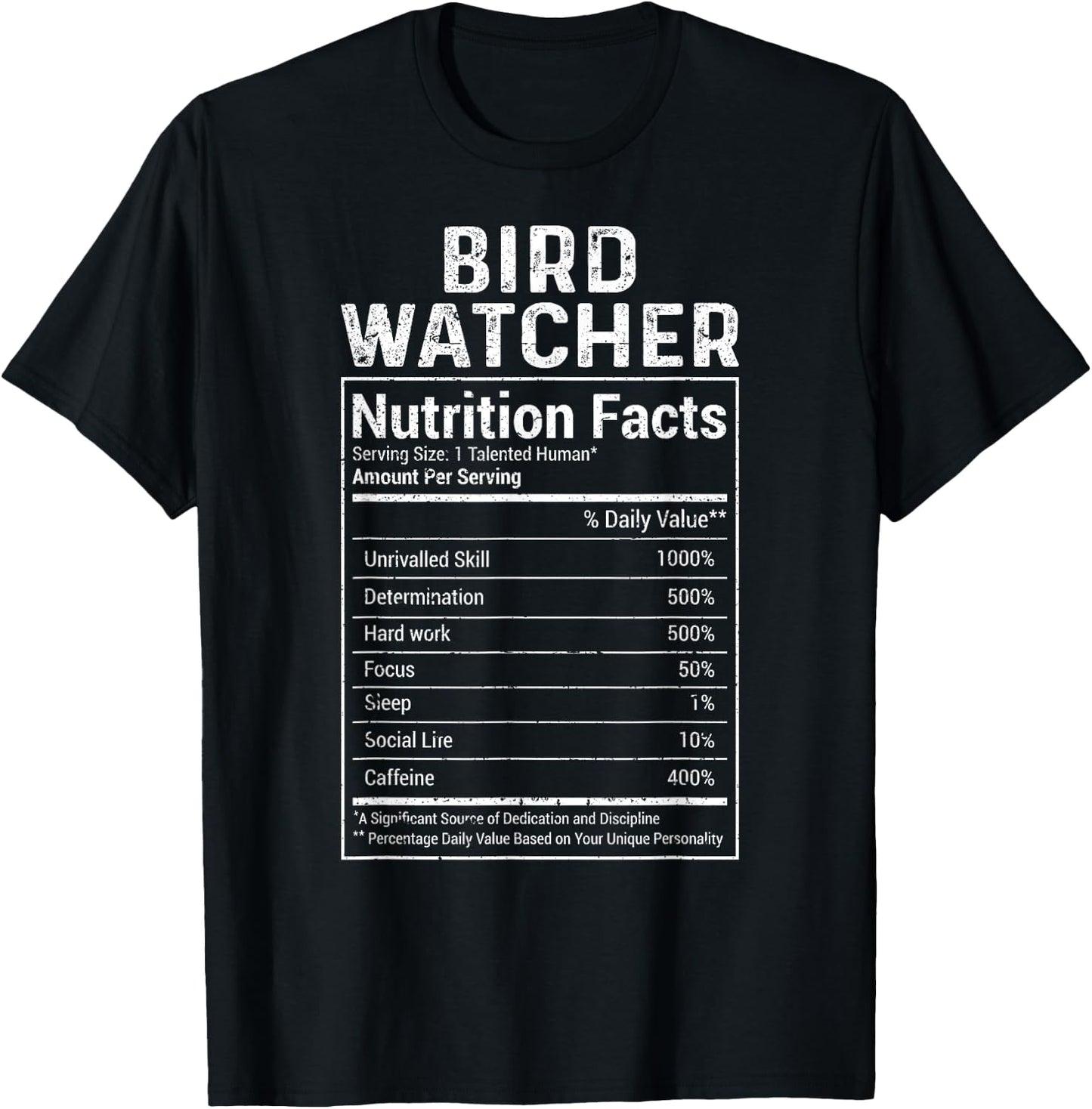 Bird Nutrition Facts - Bird Watching Funny Bird Watcher T-Shirt - T-Shirt | Black