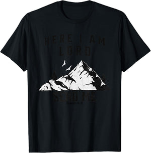 Here I Am Lord Send Me Christian Saying T-Shirt - T-Shirt | Black