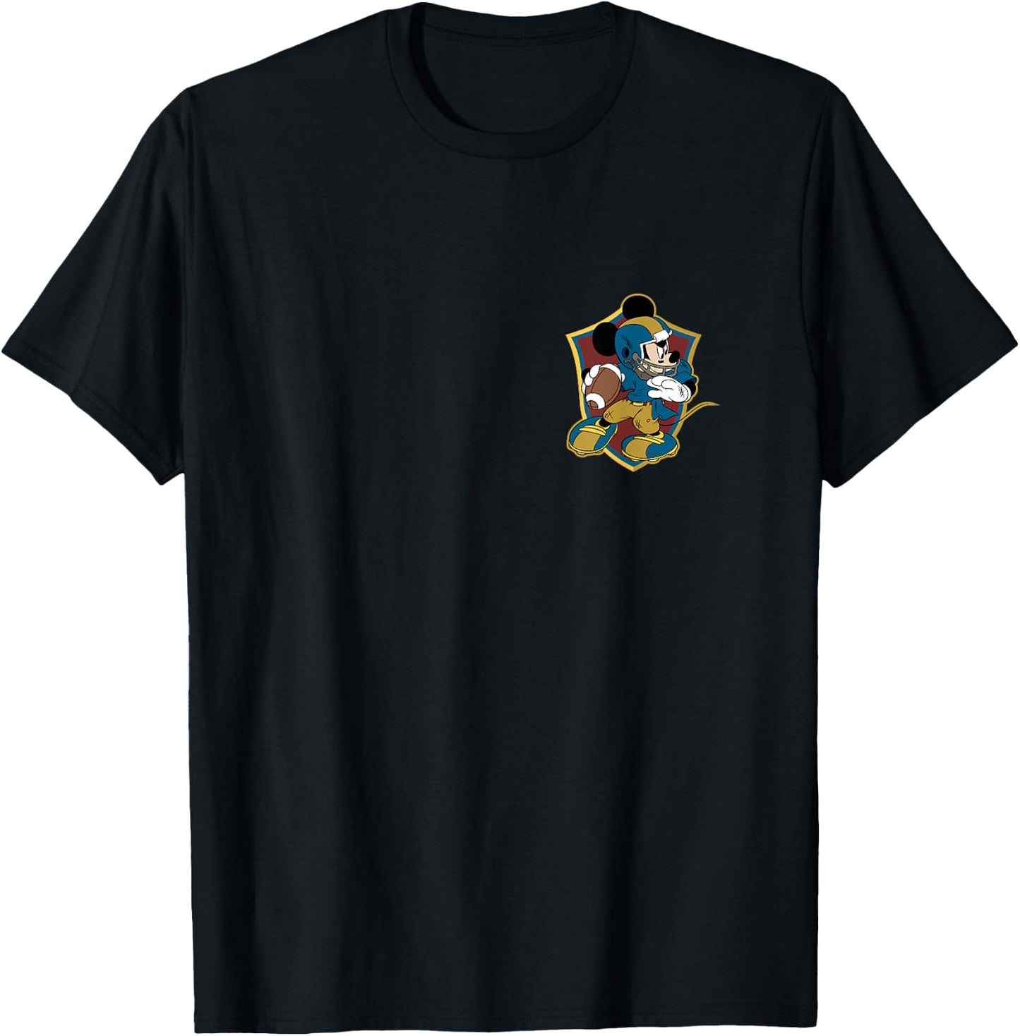 Disney Mickey Mouse Football Shield Sports T-Shirt - T-Shirt | Black