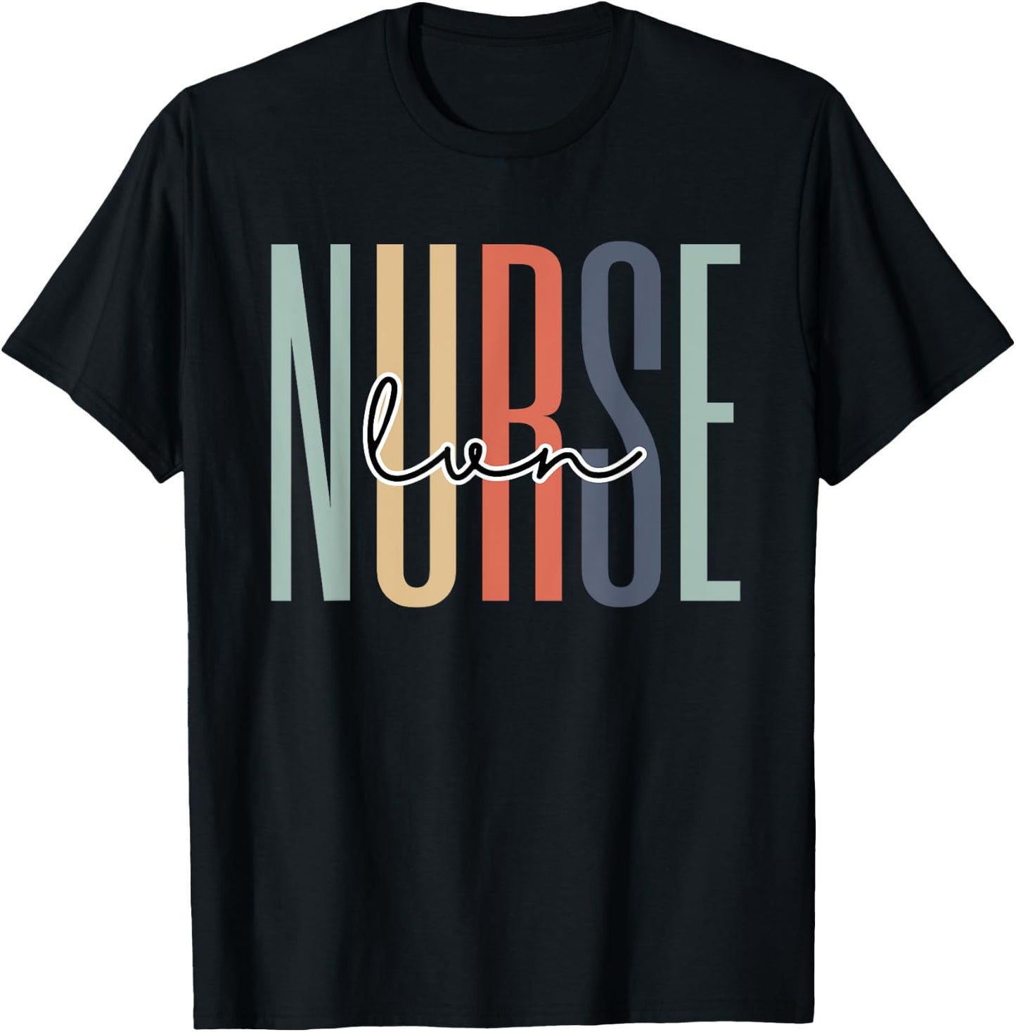 LVN Nurse Appreciation RN Registered Nurse Grad Retro T-Shirt - T-Shirt | Black