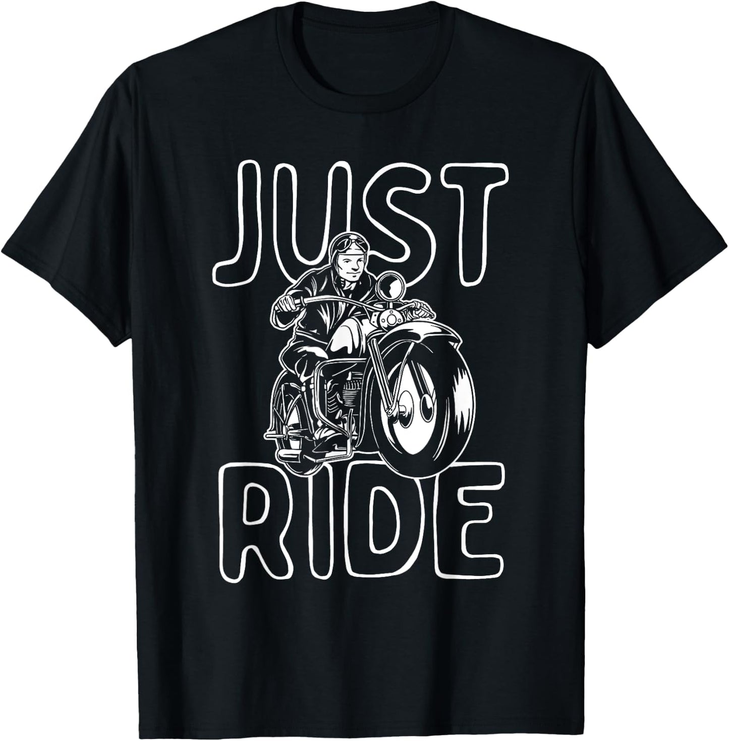 Just Ride - Motorcycle Biker Bike Rider Motorcycling T-Shirt - T-Shirt | Black