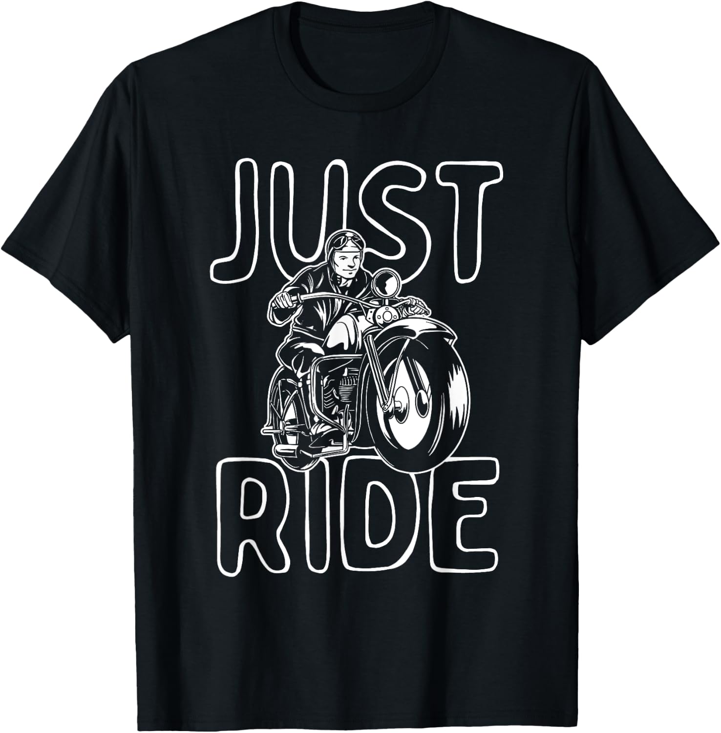 Just Ride - Motorcycle Biker Bike Rider Motorcycling T-Shirt - T-Shirt | Black