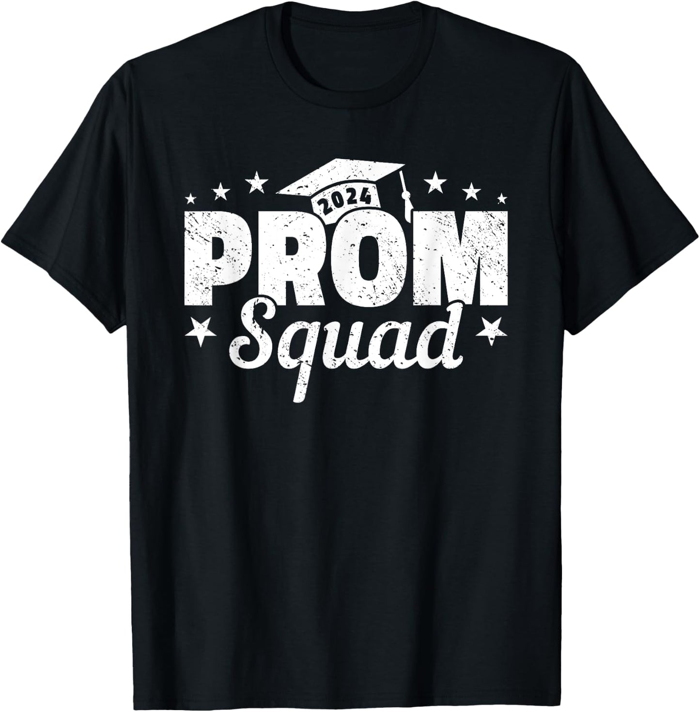 Prom Squad 2024 Graduate Funny Prom Class of 2024 T-Shirt - T-Shirt | Black