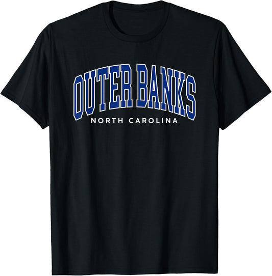 Outer Banks OBX North Carolina summer retro preppy throwback Men Women Girls Kids T-Shirt - T-Shirt | Black