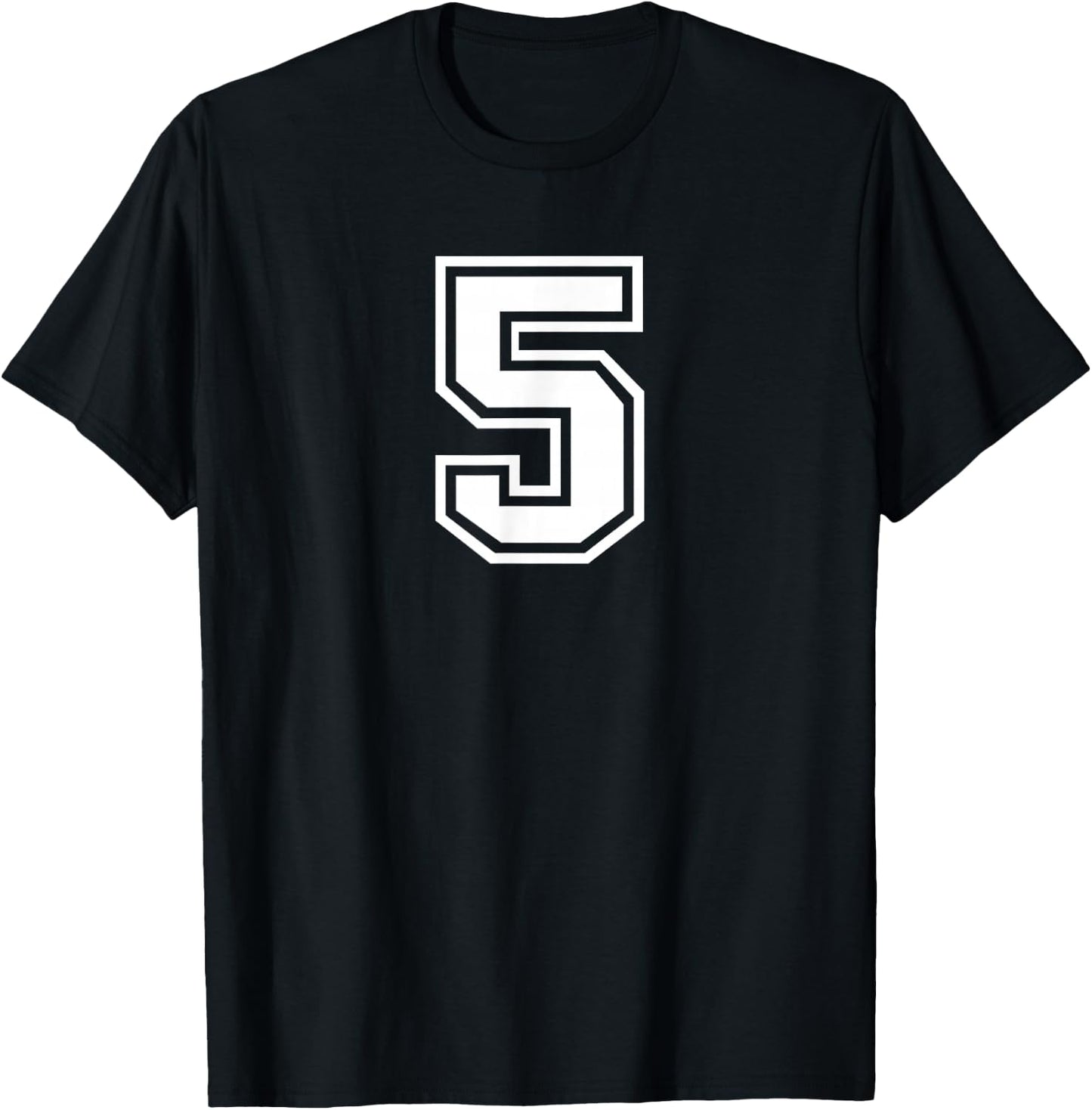 Number #5 Sports Team T-Shirt - T-Shirt | Black