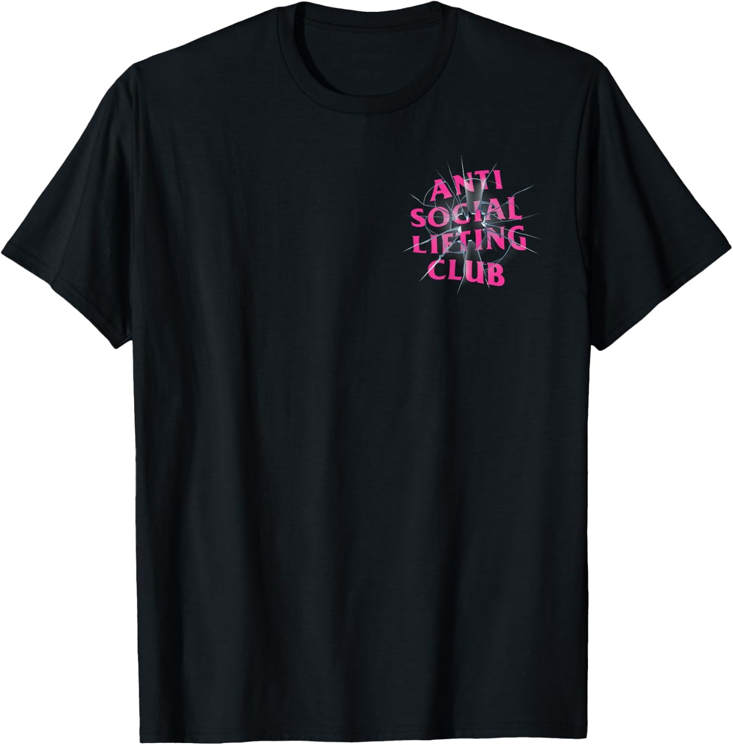 Anti Social Lifting Club: Bullet Hot Pink (Front + Back) T-Shirt - T-Shirt | Black