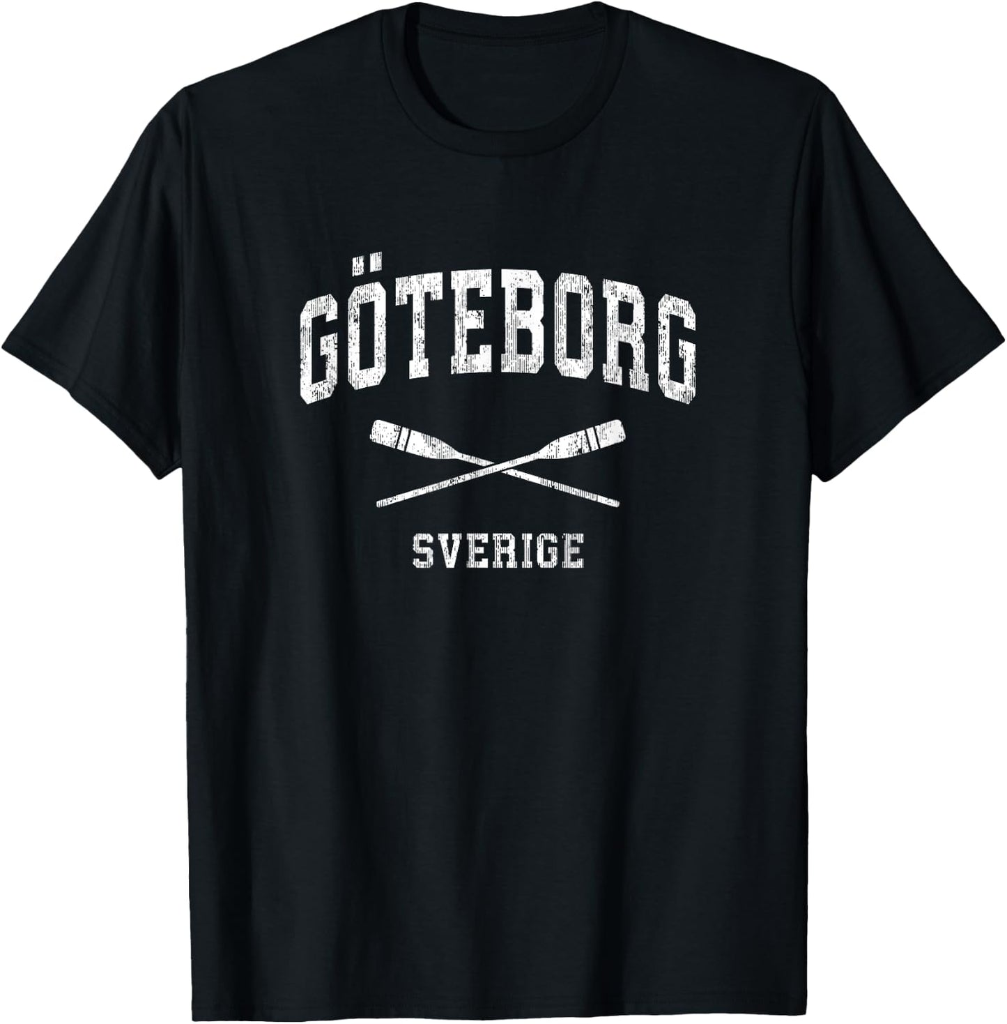 Gothenburg Sweden Vintage Nautical Paddles Sports Oars T-Shirt - T-Shirt | Black