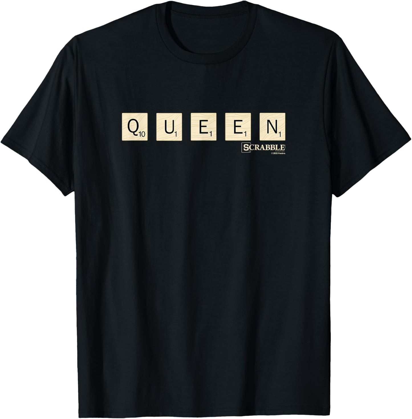 Scrabble Queen Vintage Letter Tiles Logo T-Shirt - T-Shirt | Black