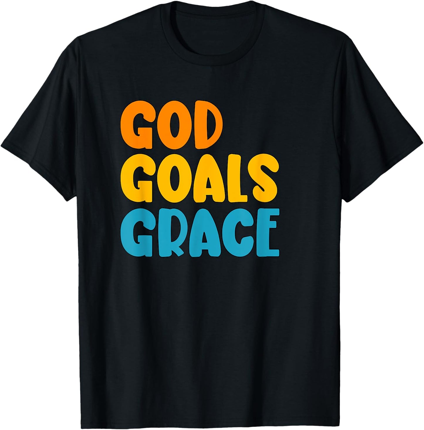God Goals Grace Christian Gym Workout Apparel T-Shirt - T-Shirt | Black