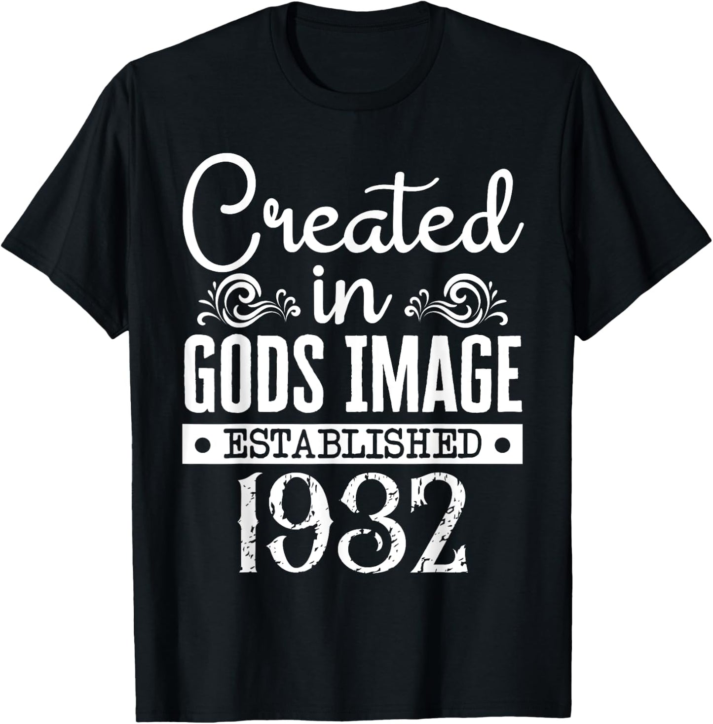 Created In Gods Image Established 1932 Religious Christian T-Shirt - T-Shirt | Black