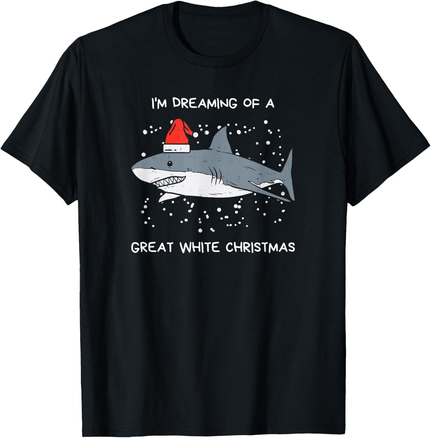 Christmas Shark Santa Hat |Xmas Santa Jaws |Funny Shark Pun T-Shirt - T-Shirt | Black