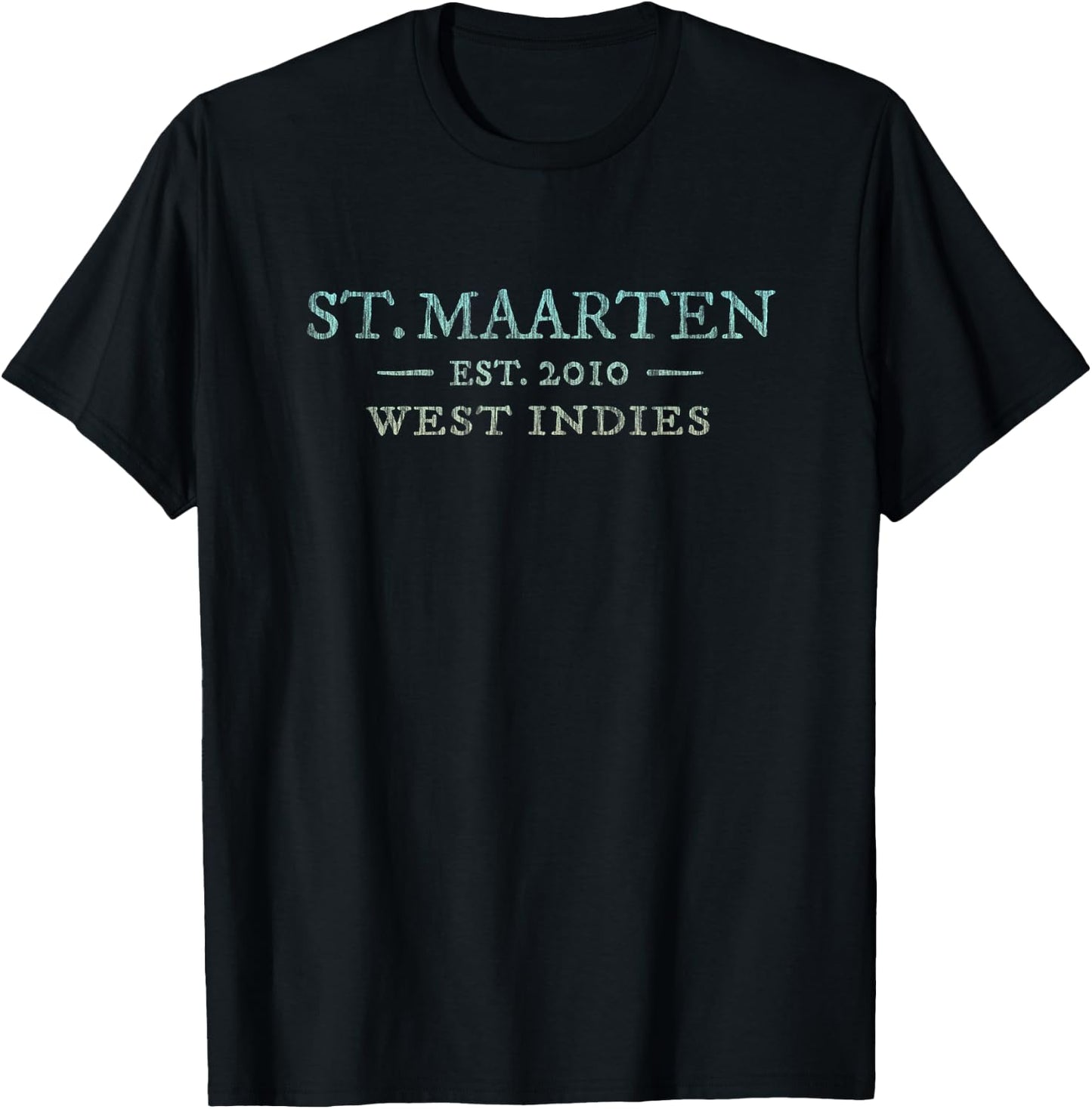 St Maarten Colorful Throwback Letter Souvenir T-Shirt - T-Shirt | Black