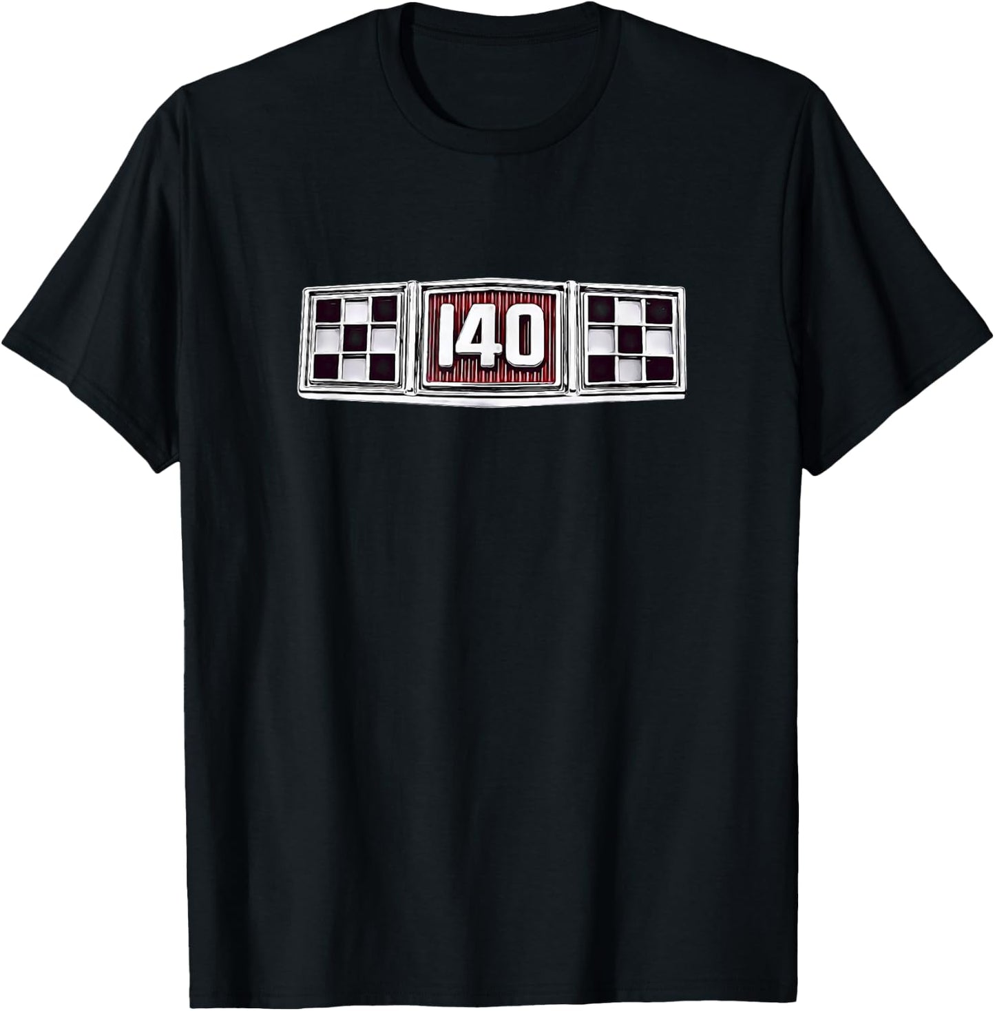Corvair 140 Flags Emblem 1965 Illustration T-Shirt - T-Shirt | Black