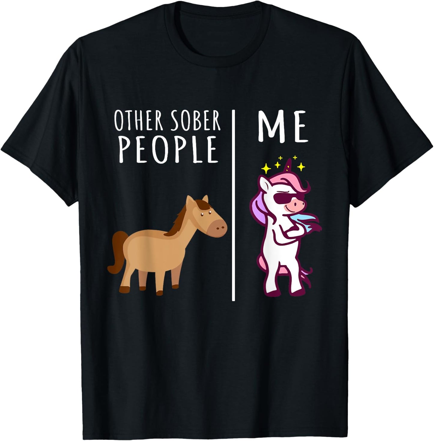 Other Sober People Me Unicorn AA Recovery Gifts Sobriety T-Shirt - T-Shirt | Black