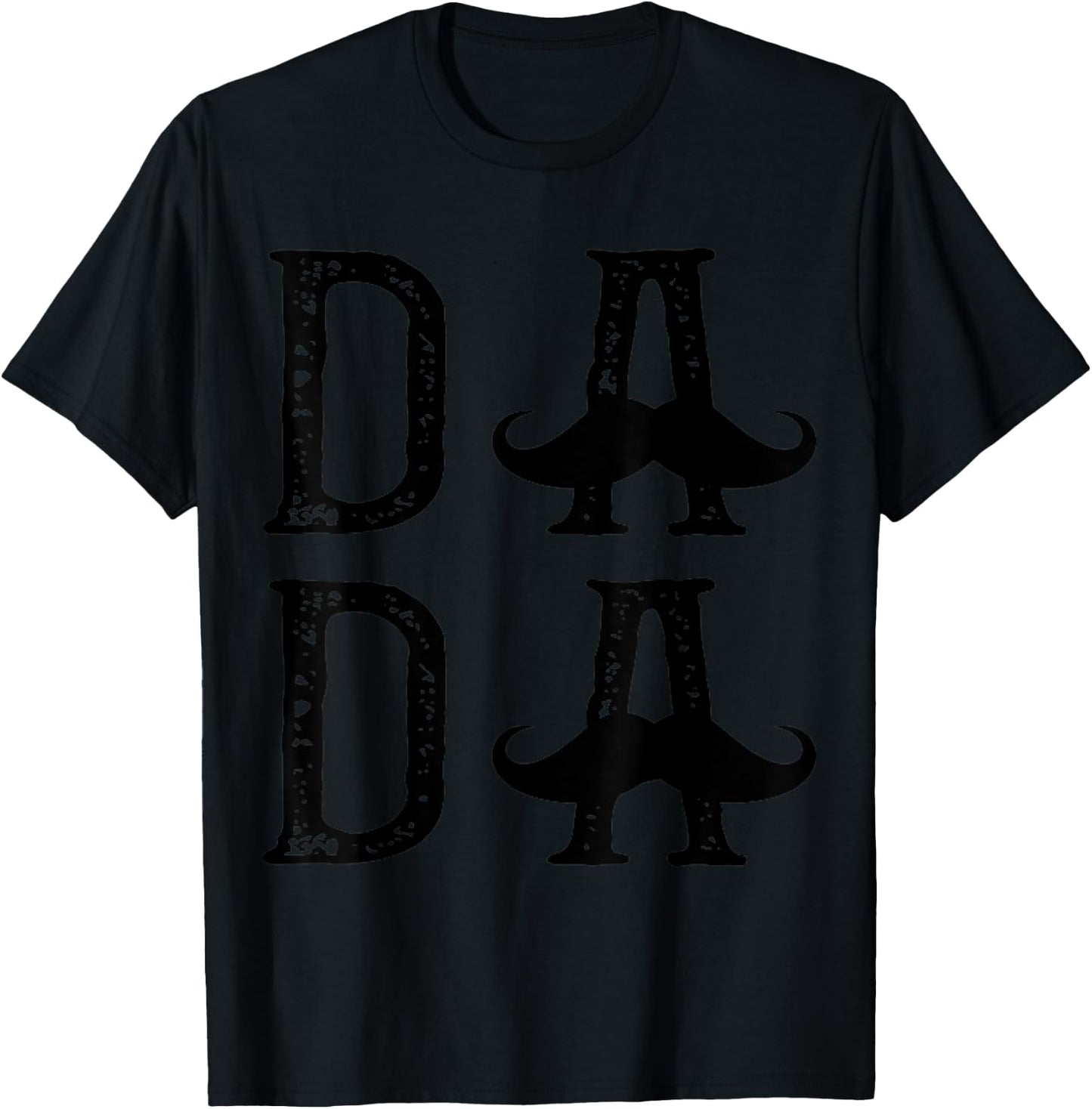 Vintage Dada Mustache Funny Dad Gift T-Shirt - T-Shirt | Black