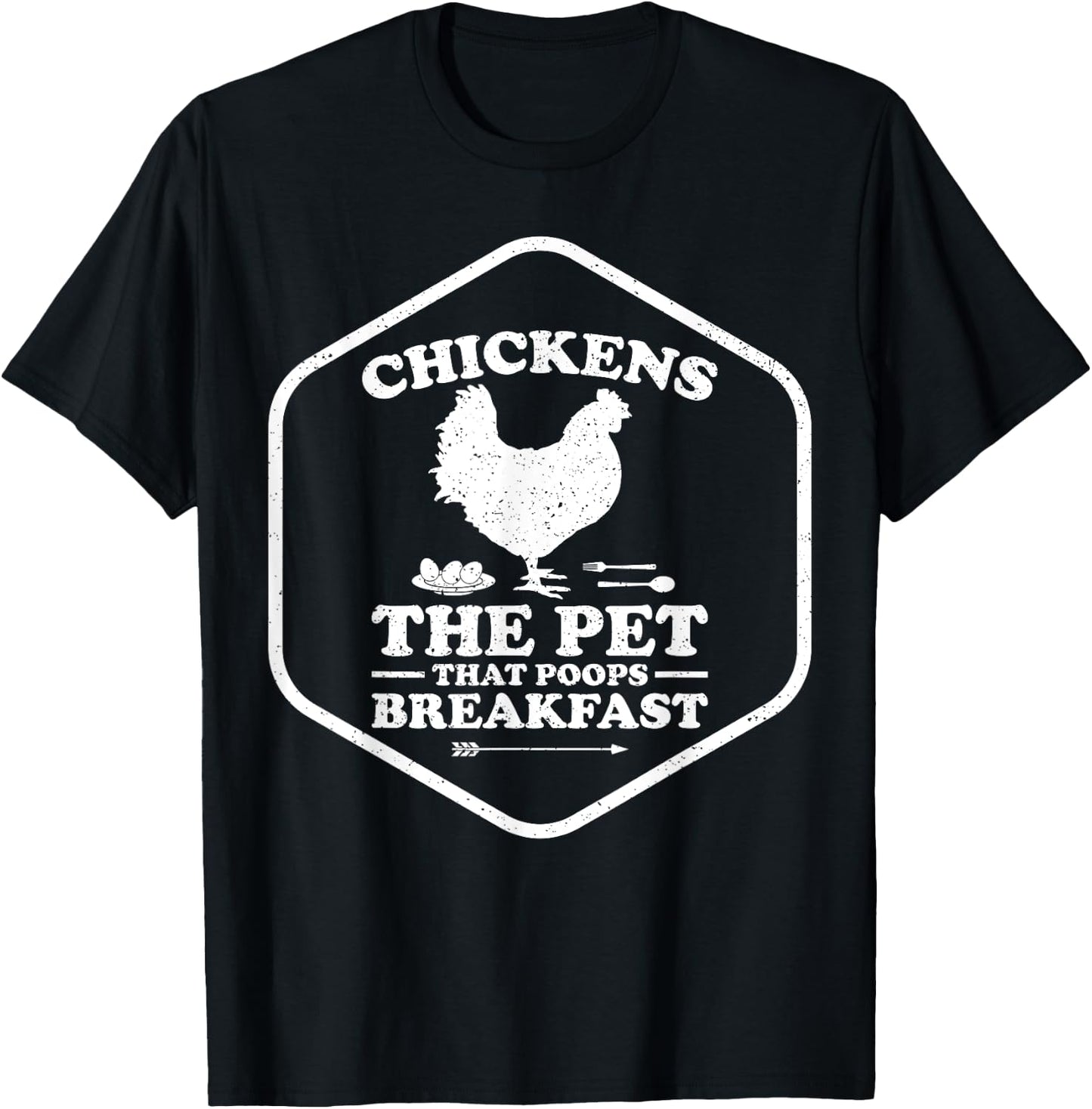 The Pet That Poops Breakfast Eggs Farmer Chicken T-Shirt - T-Shirt | Black
