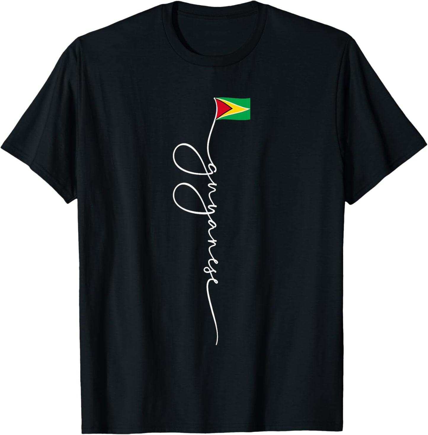 Guyana Signature Guyanese Flag T-Shirt - T-Shirt | Black