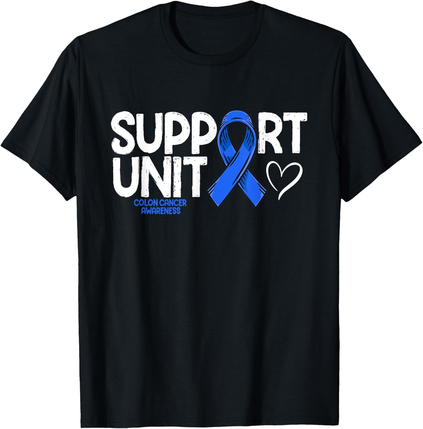 Colon Cancer Support Unit Family Blue Colon Cancer Awareness T-Shirt - T-Shirt | Black