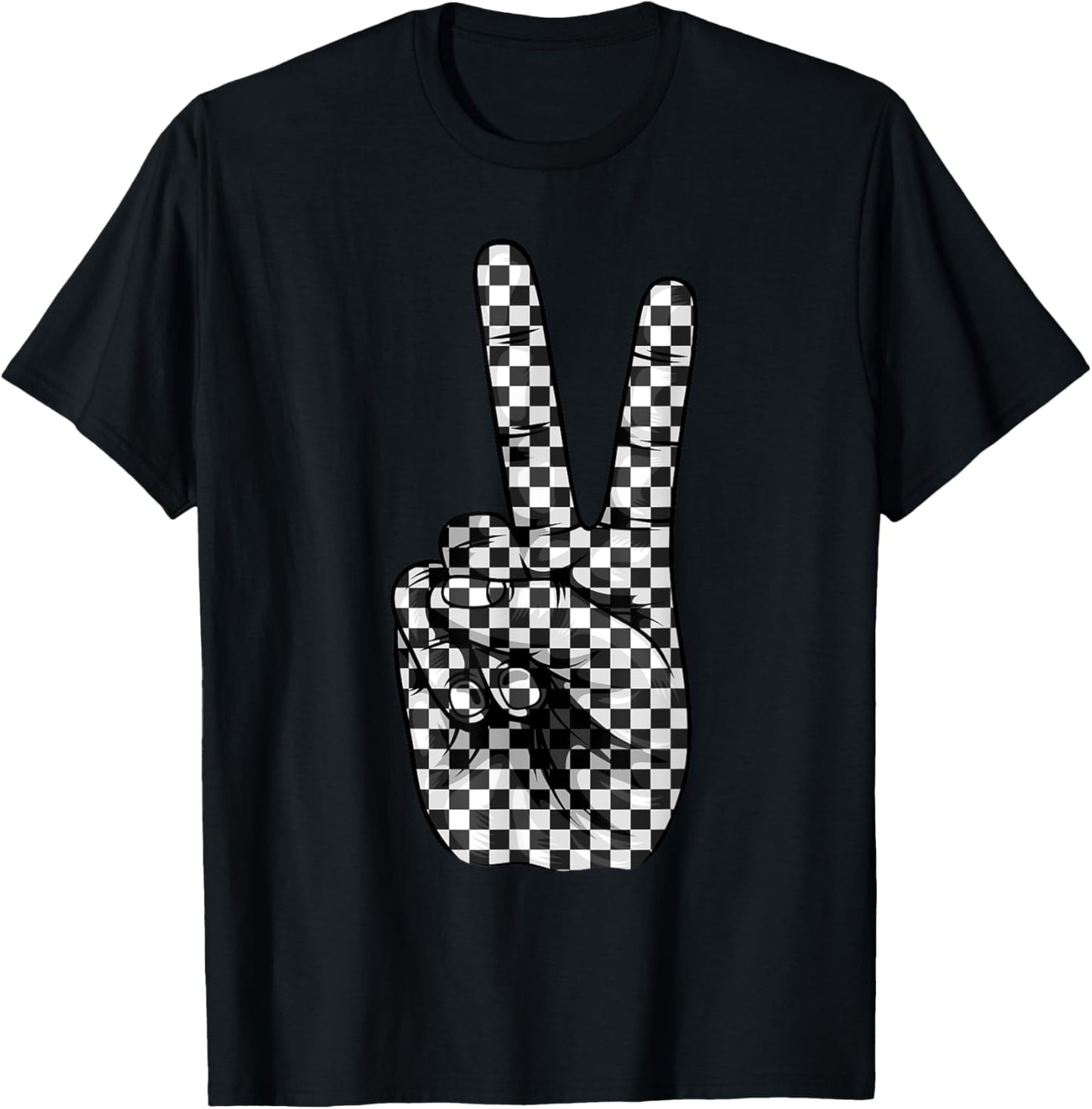 Cool Checkered Women Checker Pattern Checkerboard T-Shirt - T-Shirt | Black
