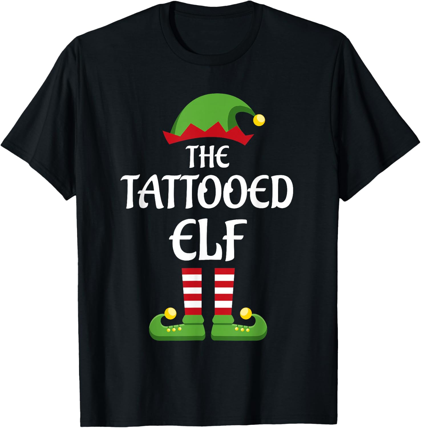 Tattooed Elf Family Matching Group Christmas T-Shirt - T-Shirt | Black