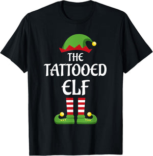 Tattooed Elf Family Matching Group Christmas T-Shirt - T-Shirt | Black