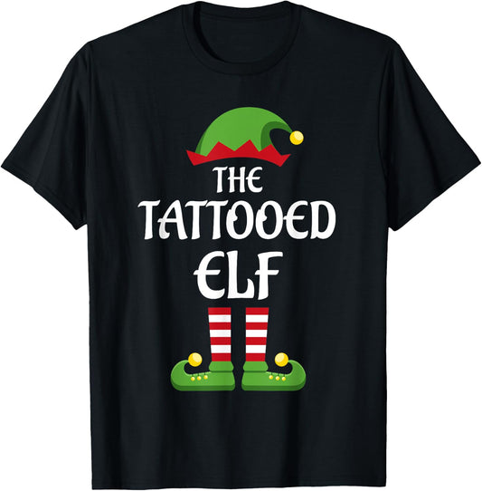 Tattooed Elf Family Matching Group Christmas T-Shirt - T-Shirt | Black
