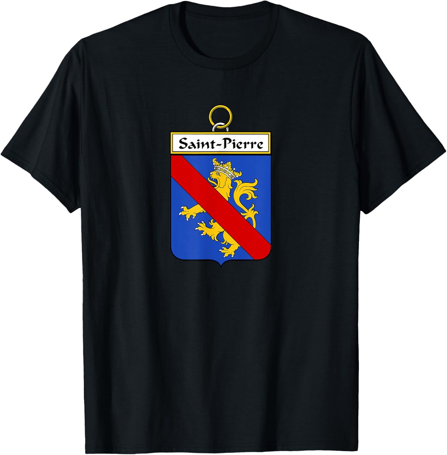 Saint-Pierre Coat of Arms - Family Crest T-Shirt - T-Shirt | Black