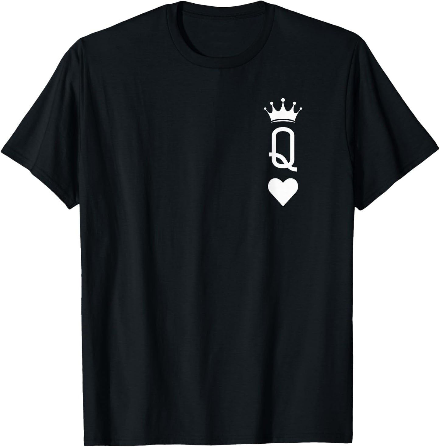 Queen of Heart Playing Card Vintage Crown Matching Women T-Shirt - T-Shirt | Black