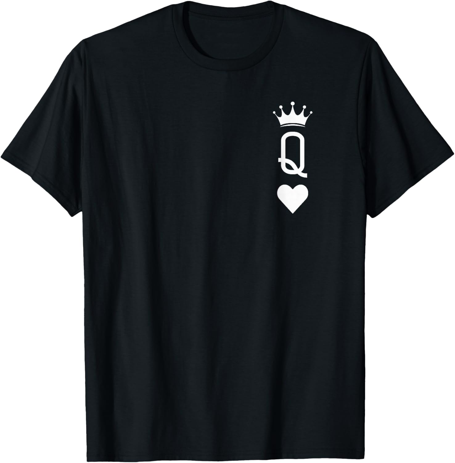 Queen of Heart Playing Card Vintage Crown Matching Women T-Shirt - T-Shirt | Black