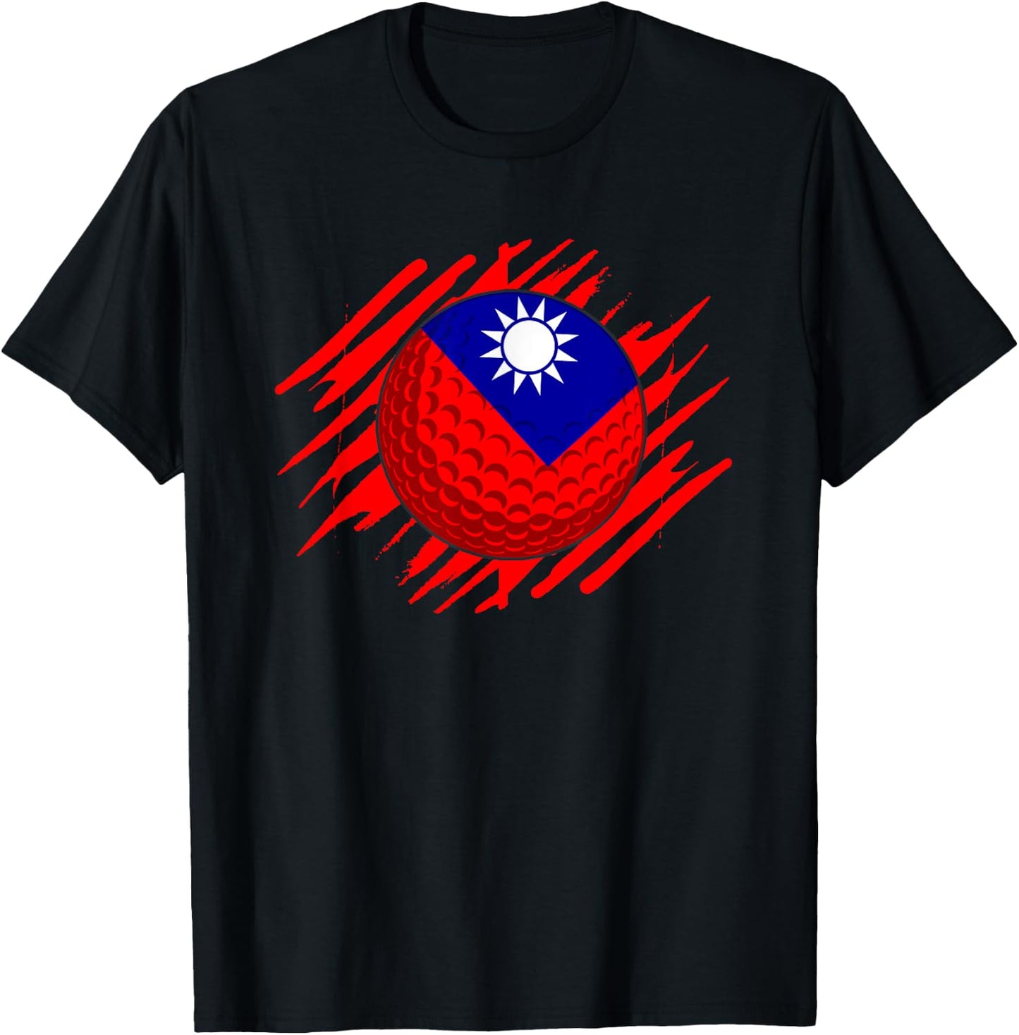 Golf Ball With The Flag Of Taiwan T-Shirt - T-Shirt | Black