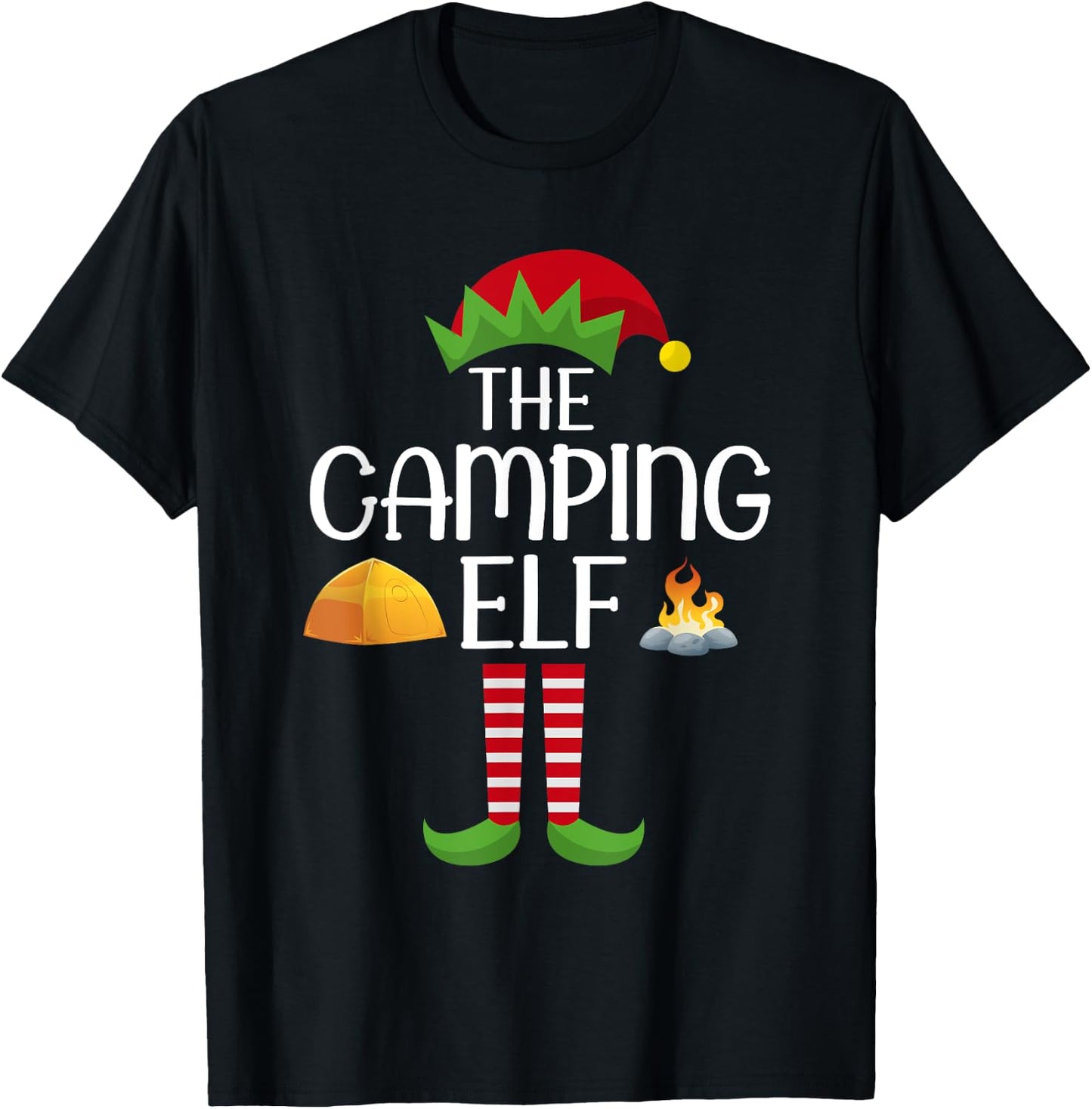 Elf Group Matching Family Christmas Costume The Camping ELF T-Shirt - T-Shirt | Black