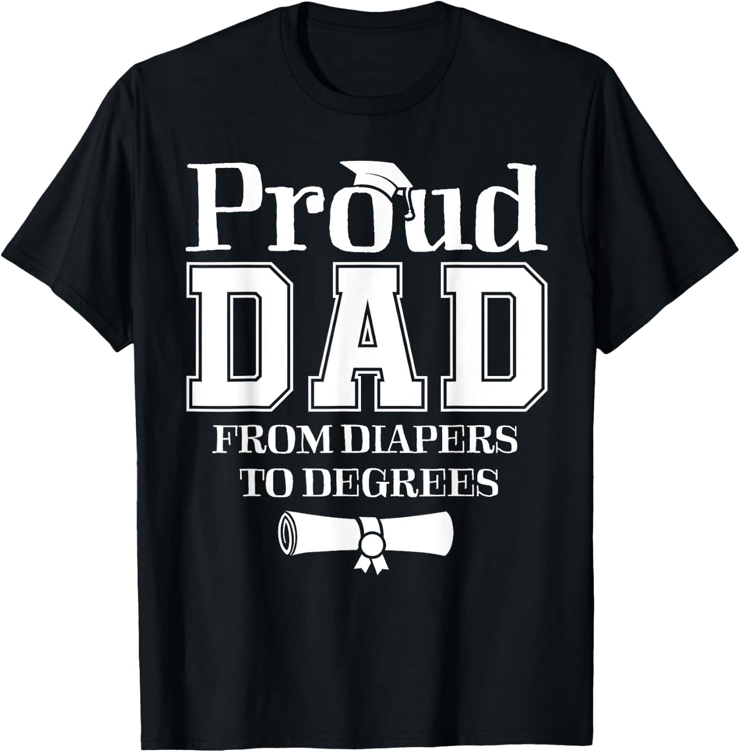 Proud Dad of 2023 Graduate Father Senior 23 Graduation Gift T-Shirt - T-Shirt | Black