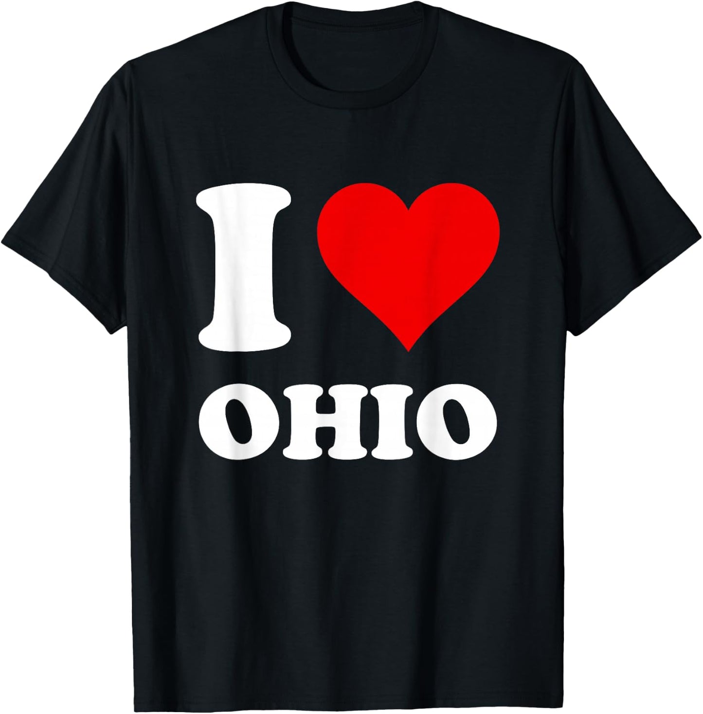 Red Heart I Love Ohio T-Shirt - T-Shirt | Black