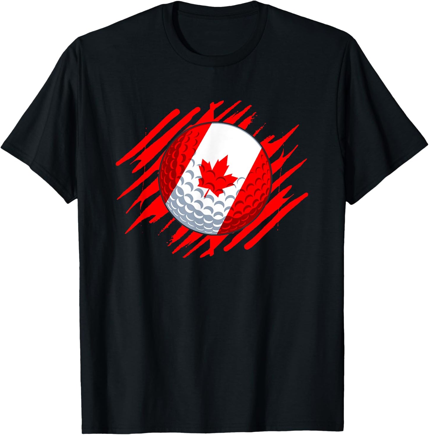 Golf Ball With The Flag Of Canada T-Shirt - T-Shirt | Black
