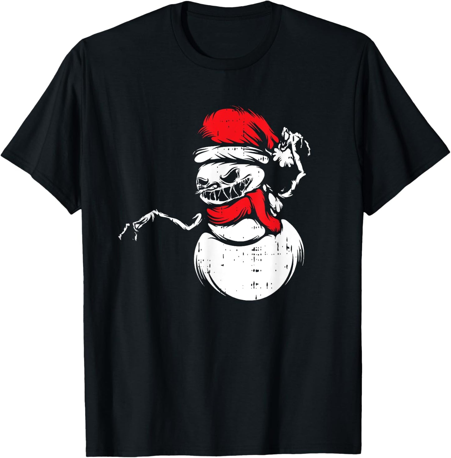 Monster Snowman Santa Hat Christmas Pajama X-Mas Winter T-Shirt - T-Shirt | Black