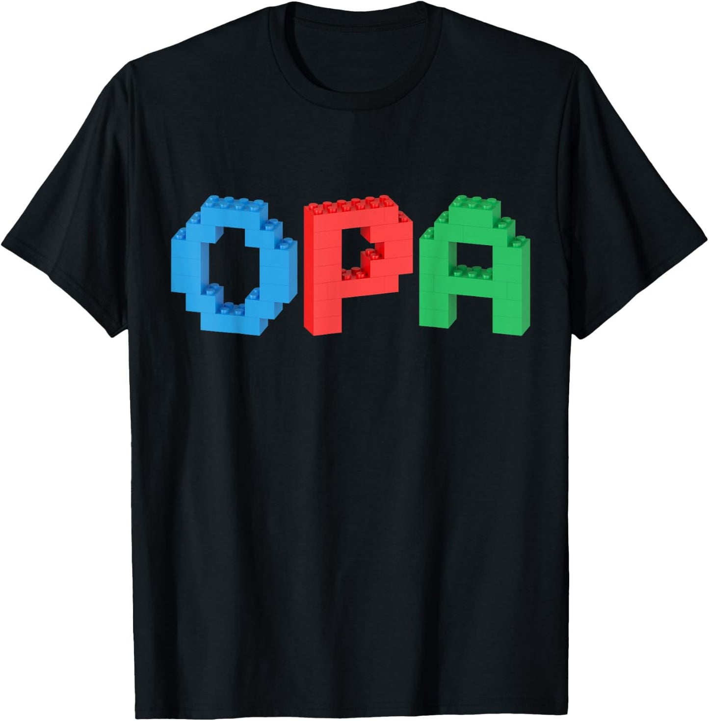 Opa Master Builder Building Bricks Blocks Family T-Shirt - T-Shirt | Black