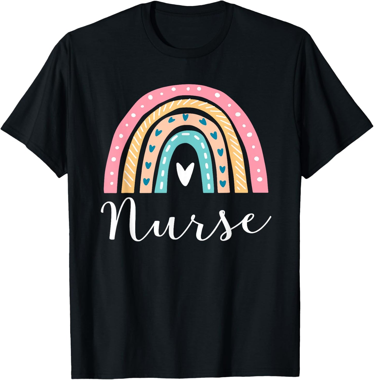 Funny Nurse Rainbow Gifts Nursing T-Shirt - T-Shirt | Black