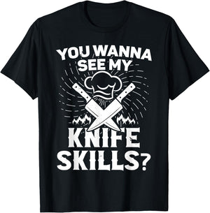 Cooking equipment wanna see my knife skills cook T-Shirt - T-Shirt | Black