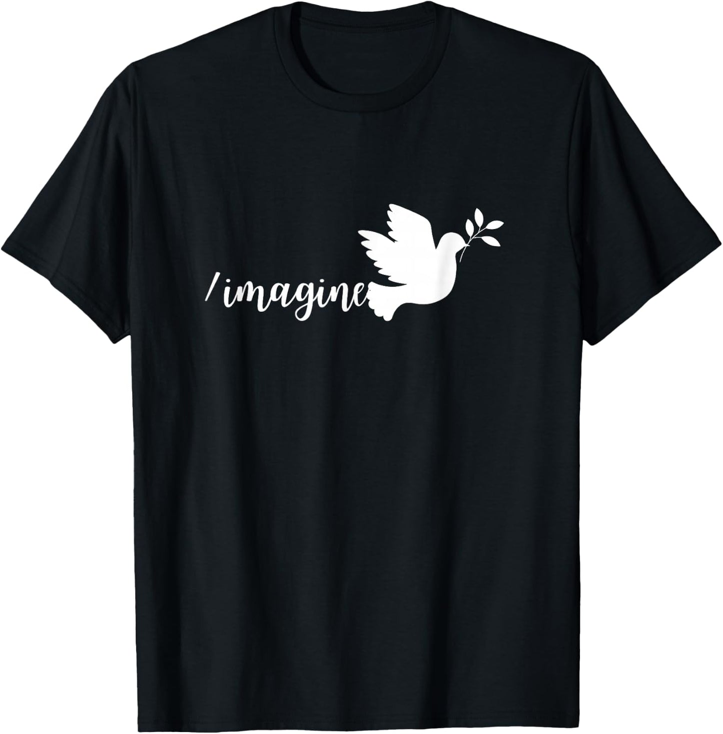 /imagine Peace with a Graphic of a Peace Dove T-Shirt - T-Shirt | Black