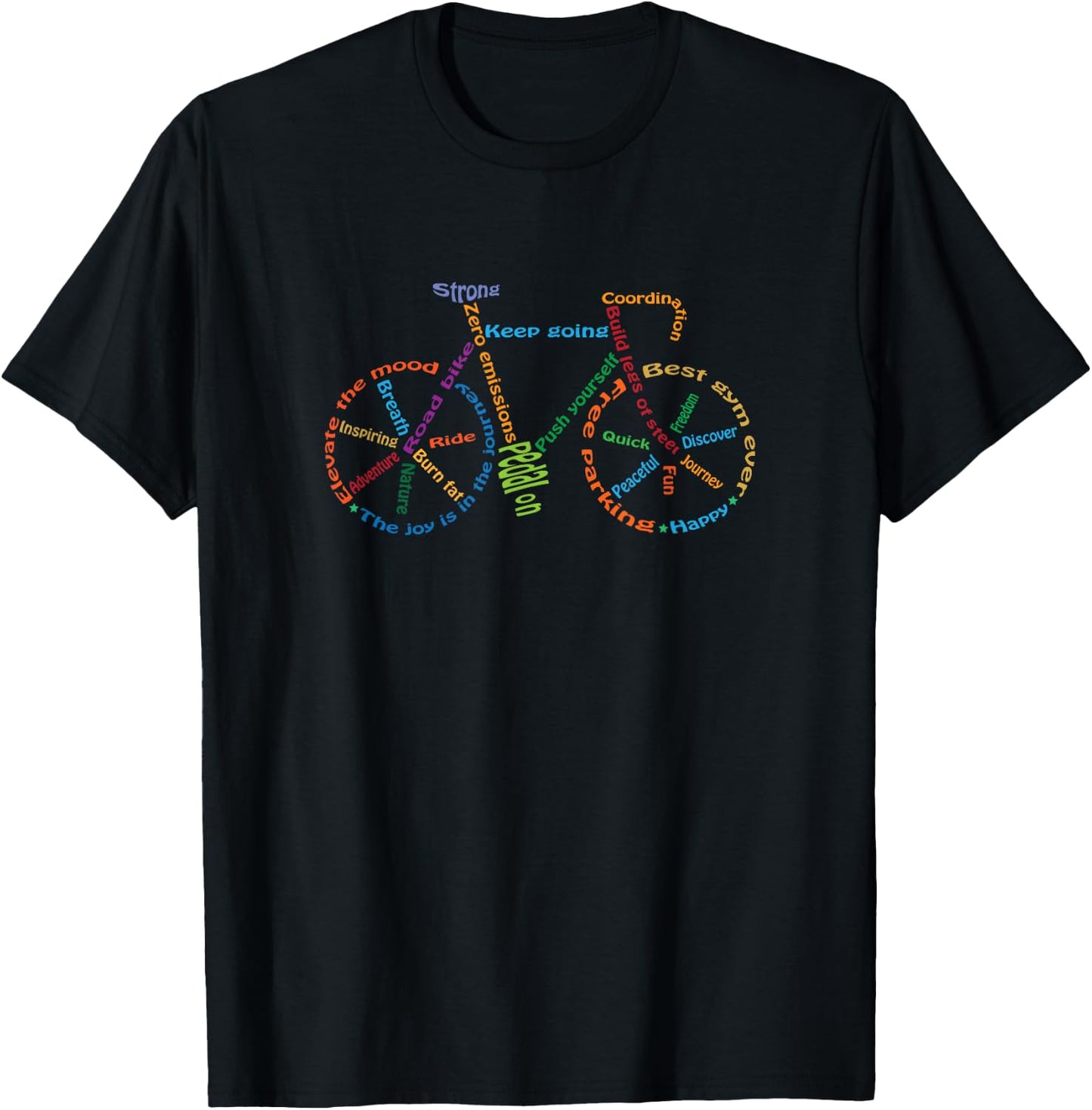 Inspiring Road Bike Funny Cycling Mountain Biking Cyclists T-Shirt - T-Shirt | Black