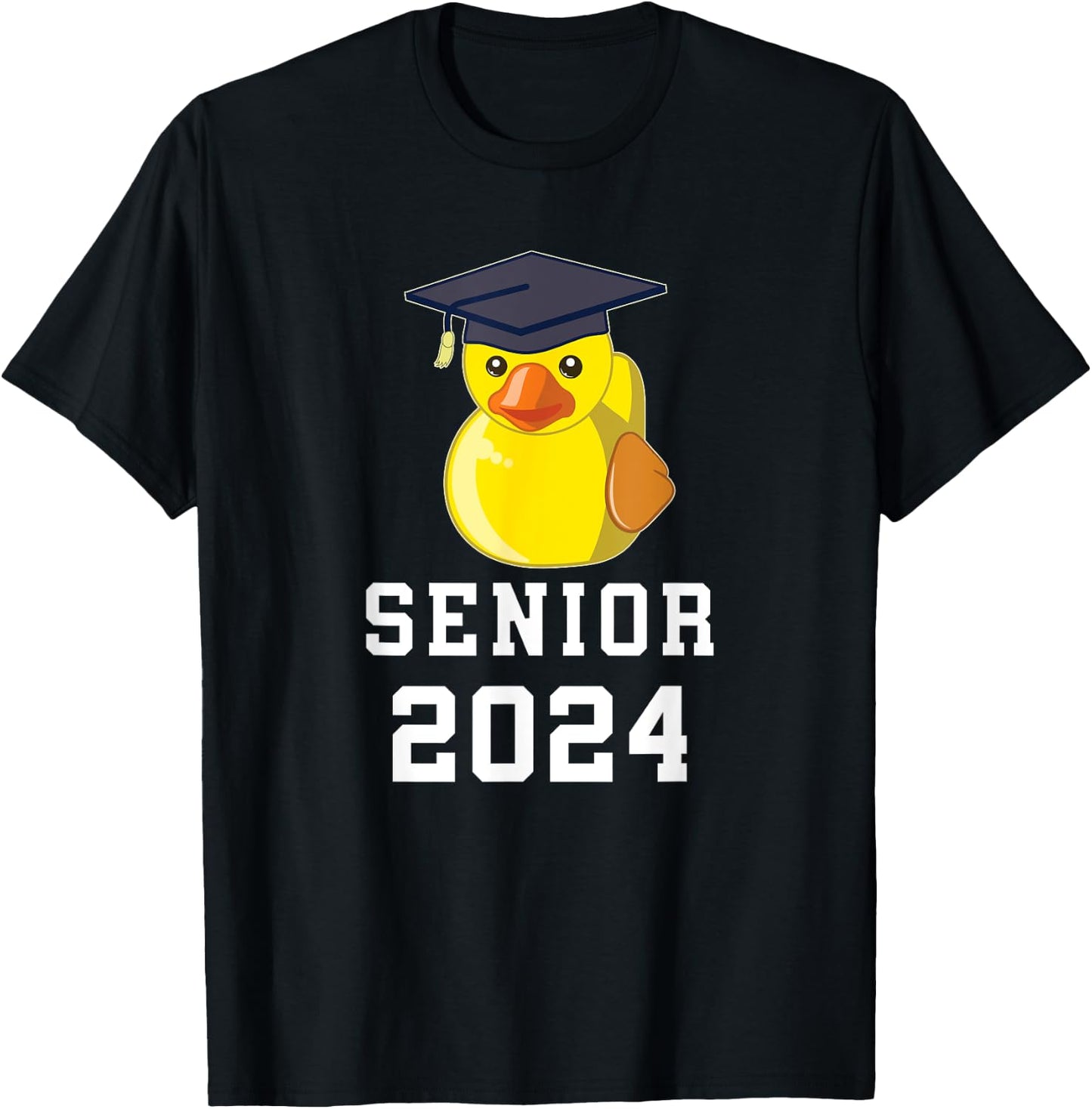 Rubber Duck Senior 2024 Graduate School & College Graduation T-Shirt - T-Shirt | Black