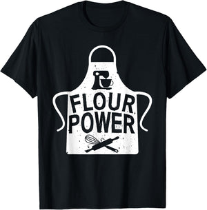 Funny Flour Baking Art For Baker Chef Men Women Baking Lover T-Shirt - T-Shirt | Black