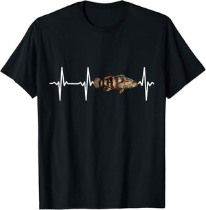 Goliath Grouper Heartbeat For Saltwater Fish Fishing Lovers T-Shirt - T-Shirt | Black