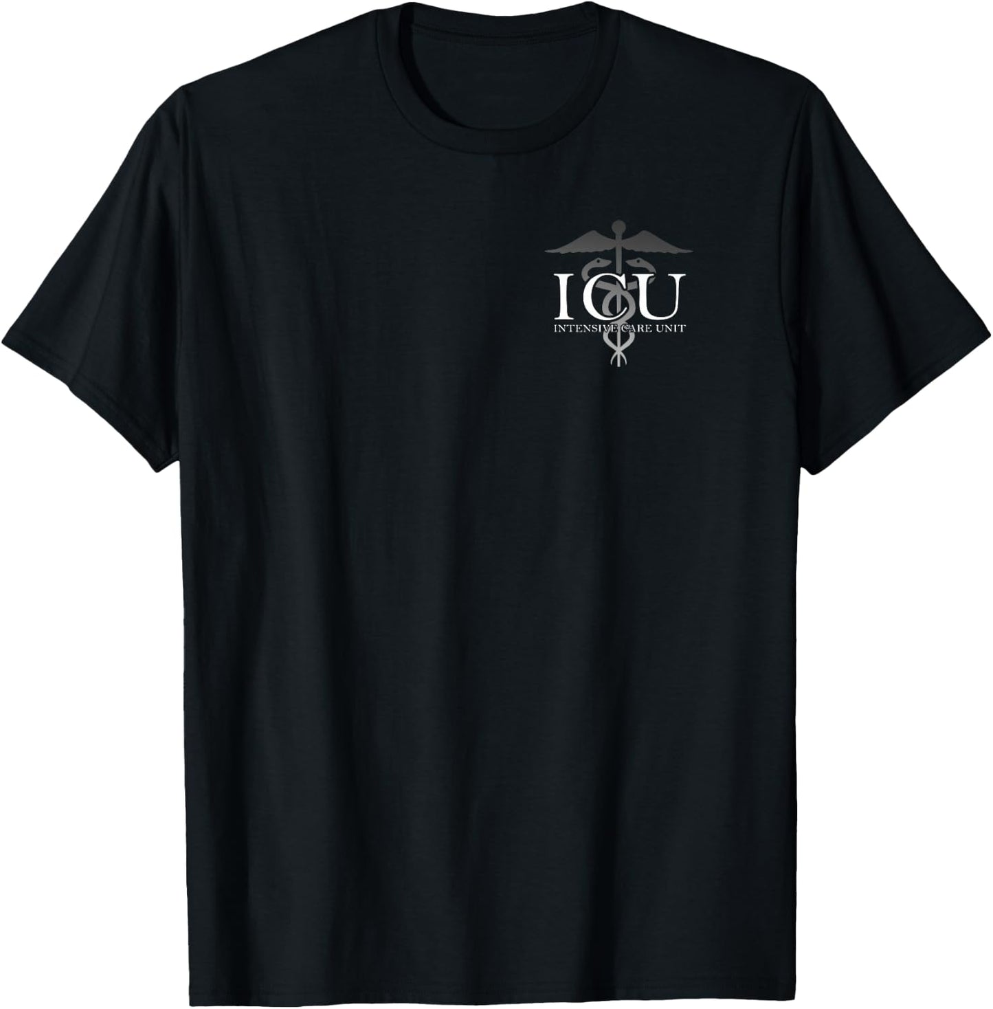 Medical Professional Designs and Gifts - ICU - Black - - Small - Short Sleeve - Modern - Professional - Healthcare Professionals T-Shirt - T-Shirt | Black