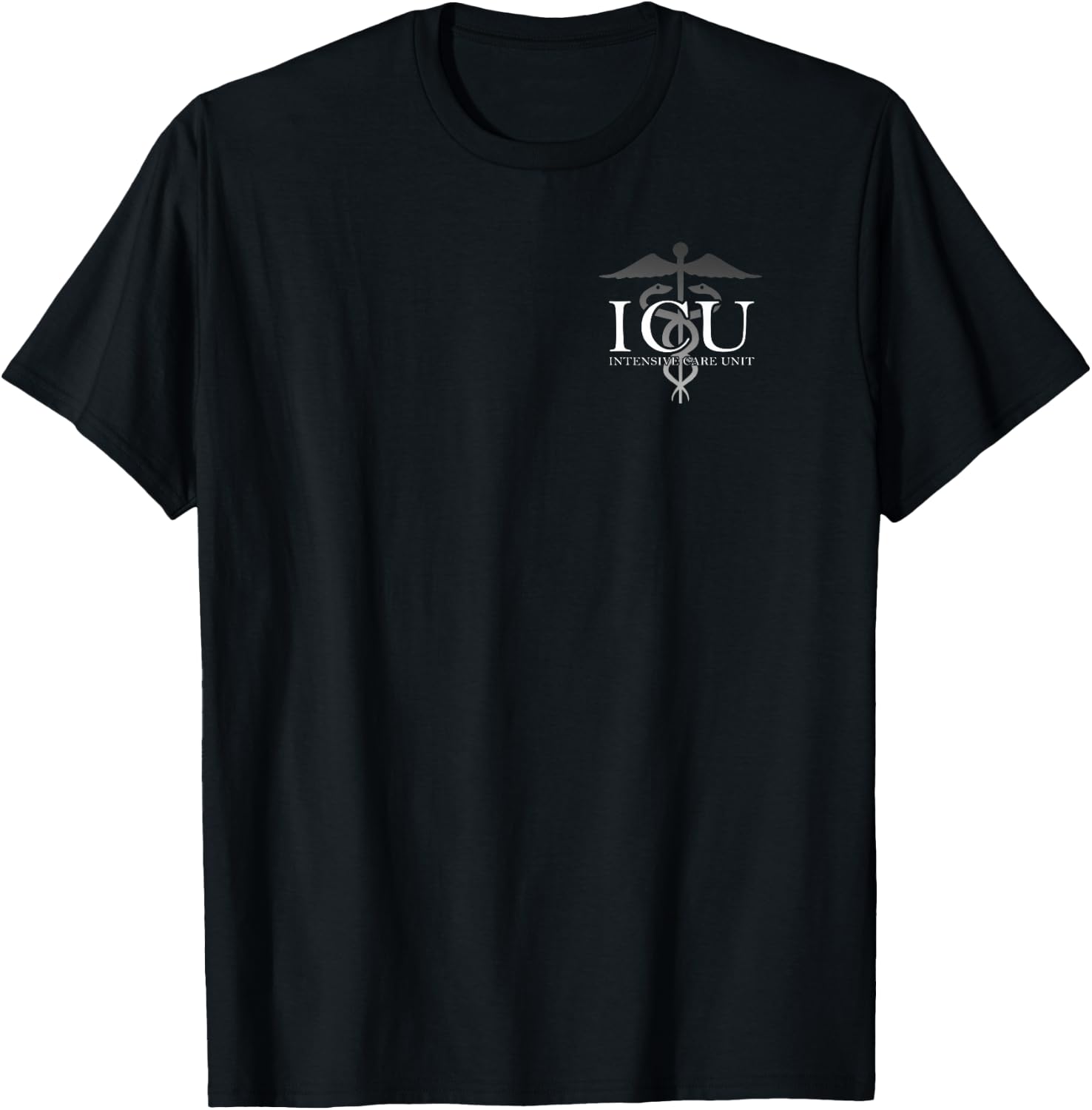 Medical Professional Designs and Gifts - ICU - Black - - Small - Short Sleeve - Modern - Professional - Healthcare Professionals T-Shirt - T-Shirt | Black