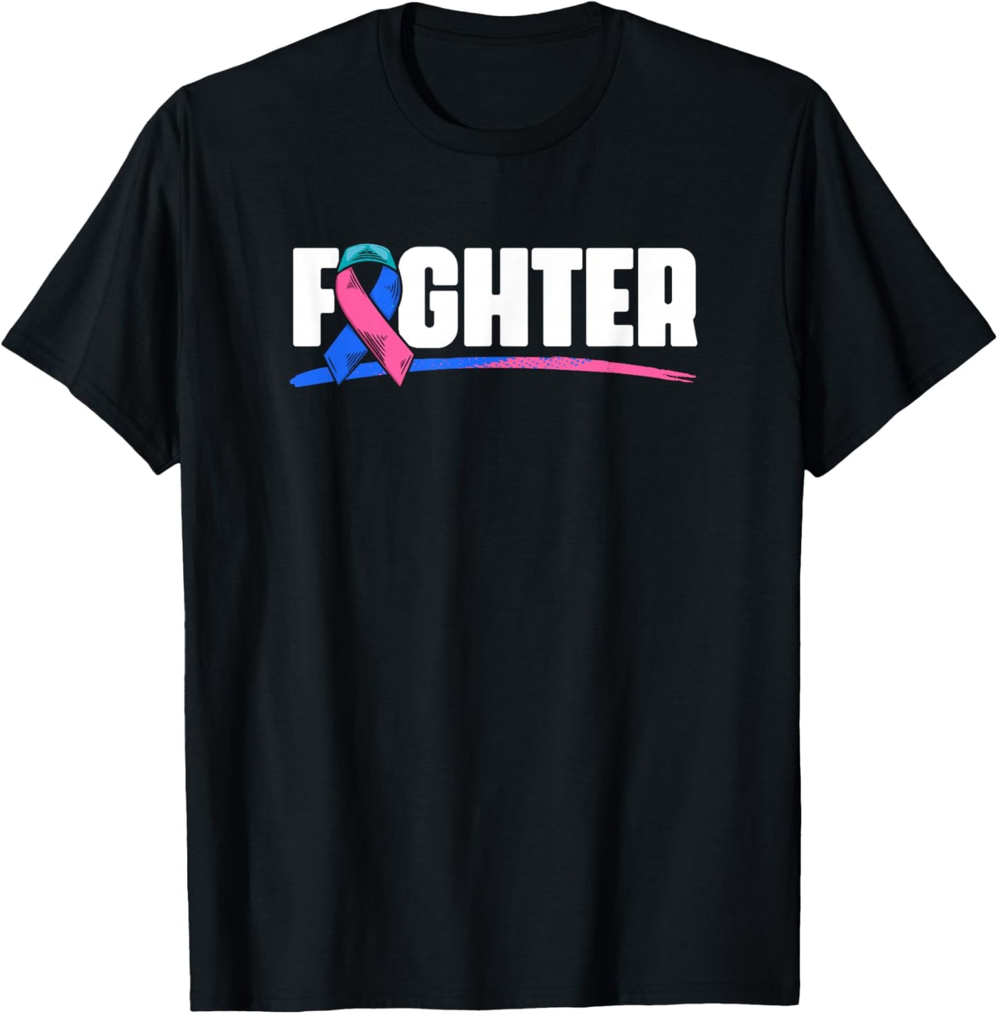 Thyroid Fighter - Thyroid Cancer Survivor Thyroid Cancer T-Shirt - T-Shirt | Black